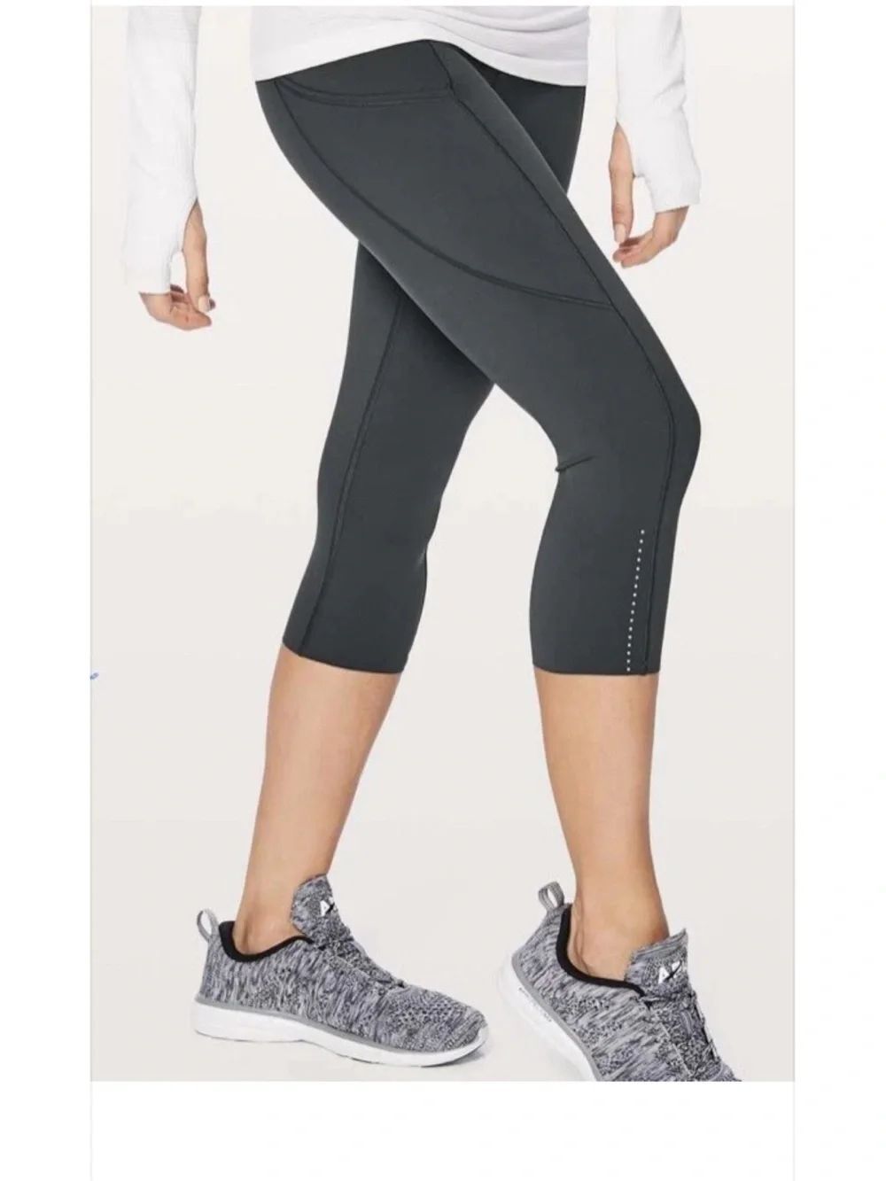 Lululemon Fast & Free Crop II *Nulux 19" Size 6 Gray W6AS5S